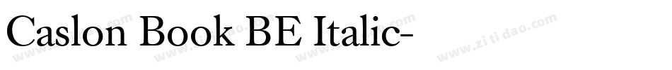 Caslon Book BE Italic字体转换